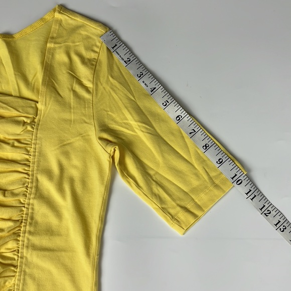 Soft Surroundings Missy T-Shirt Square Neckline Ruche Front Tee Size: XS - Picture 6 of 7